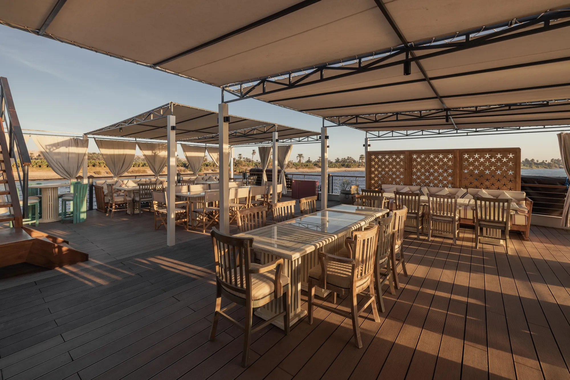Sun deck of the MS DWA Nile Cruise Nile cruise